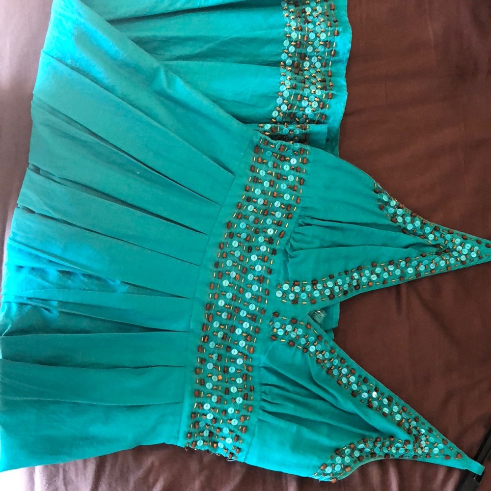 Guess Jeans Teal Dress with Bronze Beading